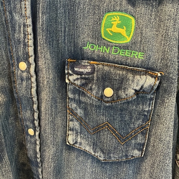 Vintage John Deere Wrangler Denim Shirt XL - Picture 2 of 8